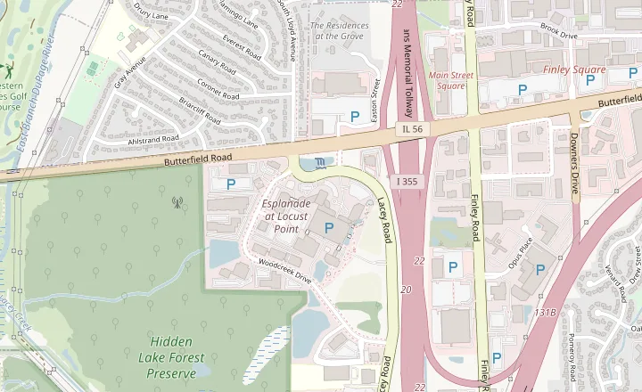 Map showing the Brush Downers Grove office
